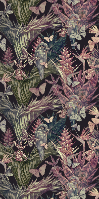 Store intérieur avec plantes et oiseaux exotiques