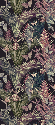 Store intérieur avec plantes et oiseaux exotiques