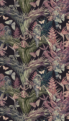 Store intérieur avec plantes et oiseaux exotiques