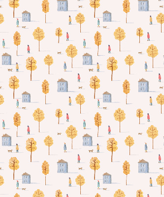 Store intérieur fenêtre des maisons parmi les arbres