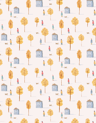 Store intérieur fenêtre des maisons parmi les arbres