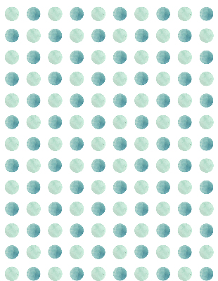 Store intérieur à points turquoise sur fond blanc