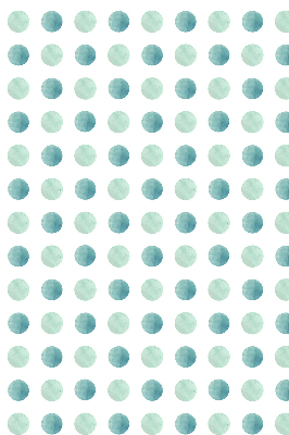 Store intérieur à points turquoise sur fond blanc