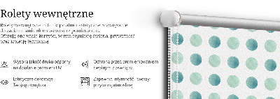 Store intérieur à points turquoise sur fond blanc