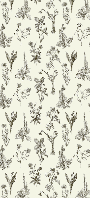 Store intérieur avec motifs de fleurs dessinées