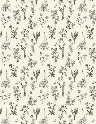 Store intérieur avec motifs de fleurs dessinées