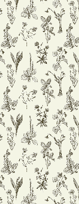 Store intérieur avec motifs de fleurs dessinées
