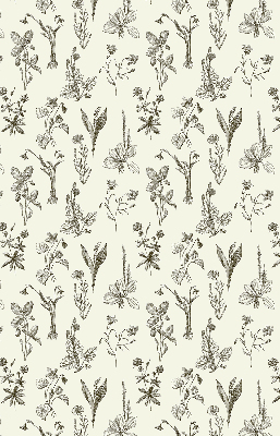 Store intérieur avec motifs de fleurs dessinées