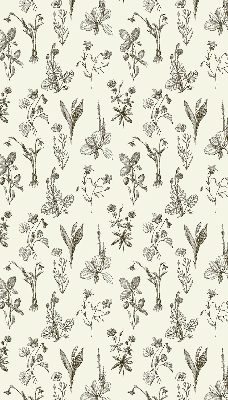 Store intérieur avec motifs de fleurs dessinées