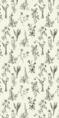 Store intérieur avec motifs de fleurs dessinées