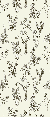 Store intérieur avec motifs de fleurs dessinées