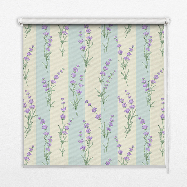 Store enrouleur à fleurs violettes