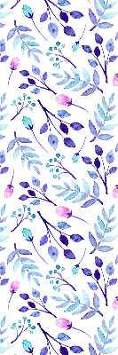 Store intérieur à fleurs bleues