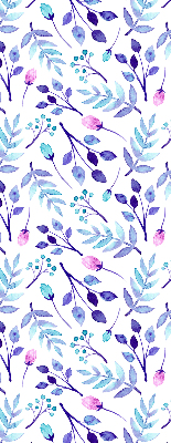 Store intérieur à fleurs bleues