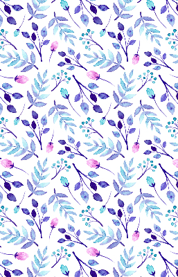 Store intérieur à fleurs bleues