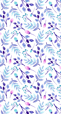Store intérieur à fleurs bleues