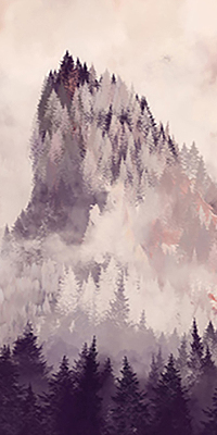Store intérieur fenêtre pour montagnes peintes