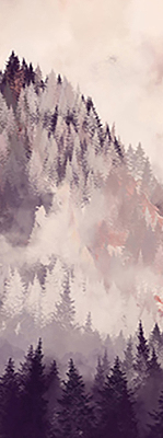 Store intérieur fenêtre pour montagnes peintes