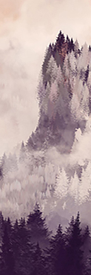 Store intérieur fenêtre pour montagnes peintes