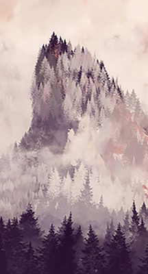 Store intérieur fenêtre pour montagnes peintes