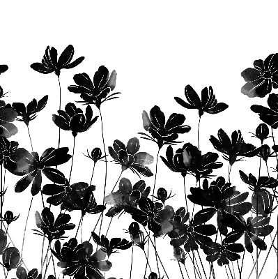 Store enrouleur à fleurs noires