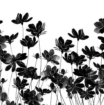 Store enrouleur à fleurs noires