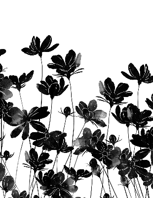Store enrouleur à fleurs noires