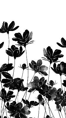 Store enrouleur à fleurs noires