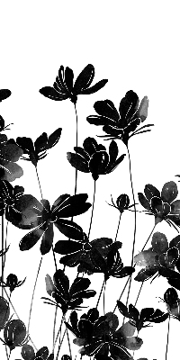 Store enrouleur à fleurs noires