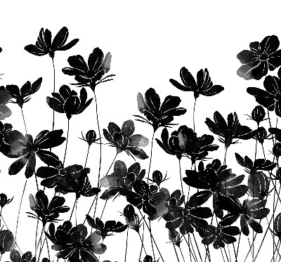 Store enrouleur à fleurs noires