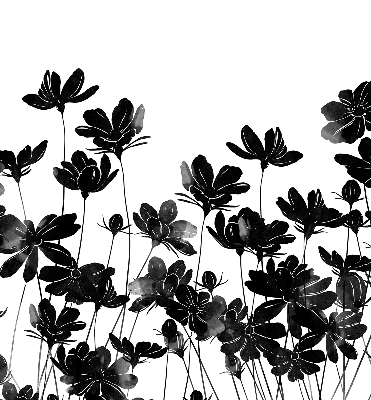 Store enrouleur à fleurs noires