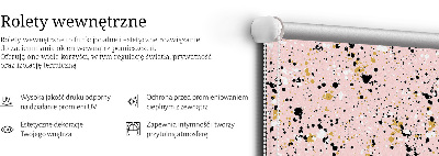 Store intérieur fenêtre avec des taches de peinture sur fond rose