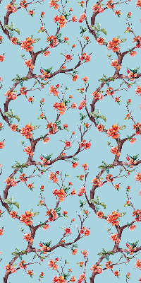 Store intérieur fenêtre boutons de fleurs d'arbres