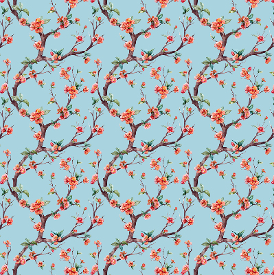 Store intérieur fenêtre boutons de fleurs d'arbres