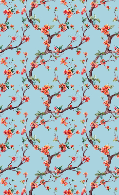 Store intérieur fenêtre boutons de fleurs d'arbres