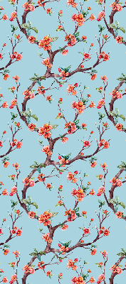 Store intérieur fenêtre boutons de fleurs d'arbres