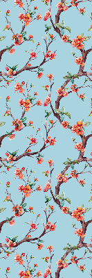 Store intérieur fenêtre boutons de fleurs d'arbres