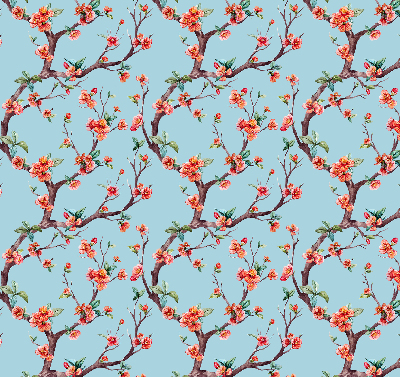 Store intérieur fenêtre boutons de fleurs d'arbres