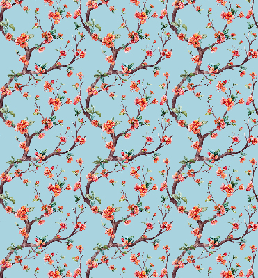 Store intérieur fenêtre boutons de fleurs d'arbres