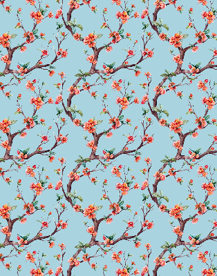 Store intérieur fenêtre boutons de fleurs d'arbres