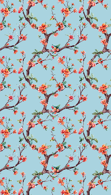Store intérieur fenêtre boutons de fleurs d'arbres