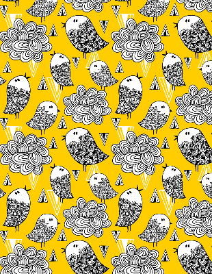 Store intérieur fenêtre avec oiseaux
