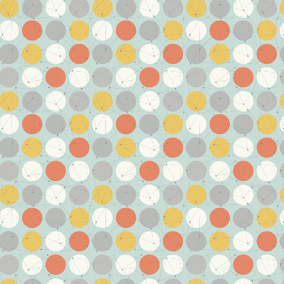 Store intérieur fenêtre avec points reliés par des lignes sur des cercles
