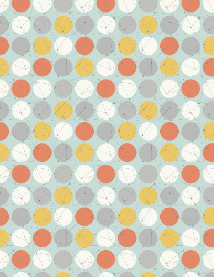 Store intérieur fenêtre avec points reliés par des lignes sur des cercles
