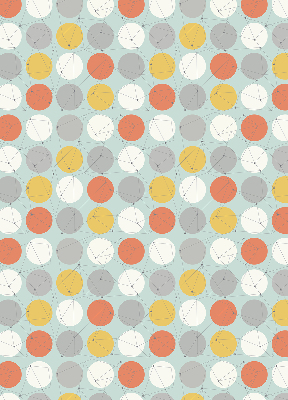 Store intérieur fenêtre avec points reliés par des lignes sur des cercles