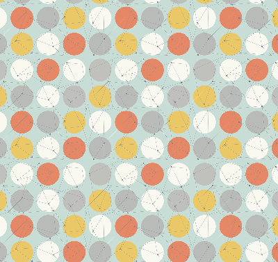 Store intérieur fenêtre avec points reliés par des lignes sur des cercles