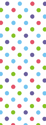 Store intérieur avec points colorés