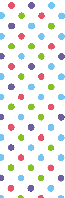 Store intérieur avec points colorés