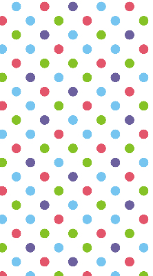Store intérieur avec points colorés