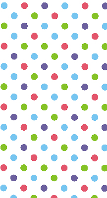 Store intérieur avec points colorés